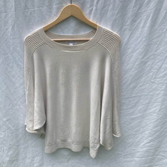 Prologue Tops - Prologue Cream Baggy Shirt, Size Medium